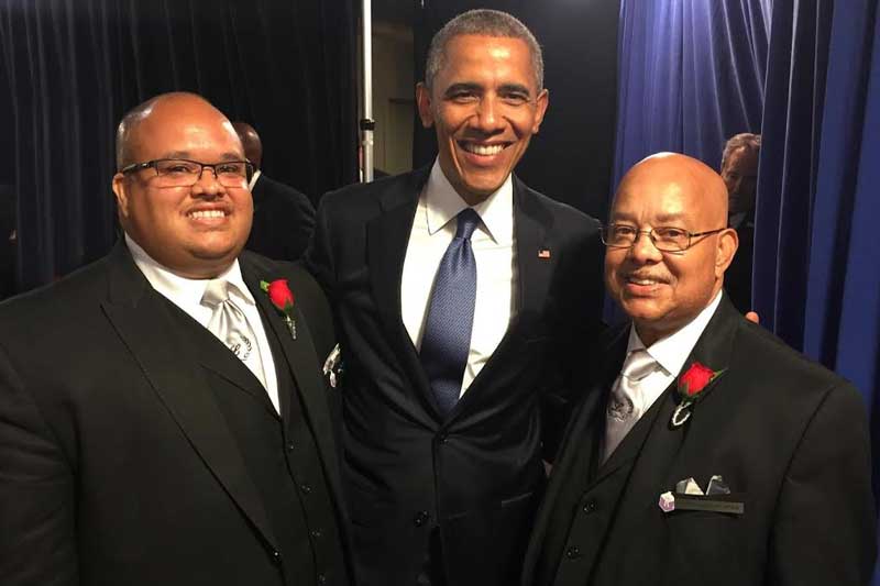 Former President Obama and Chris Leevy and I.S. Leevy Johnson